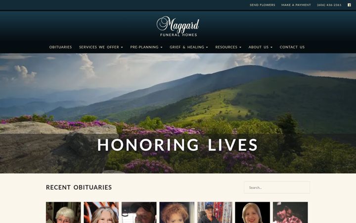 Screenshot of maggardfuneralhomes.com