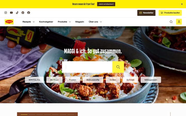 Screenshot of maggi.de
