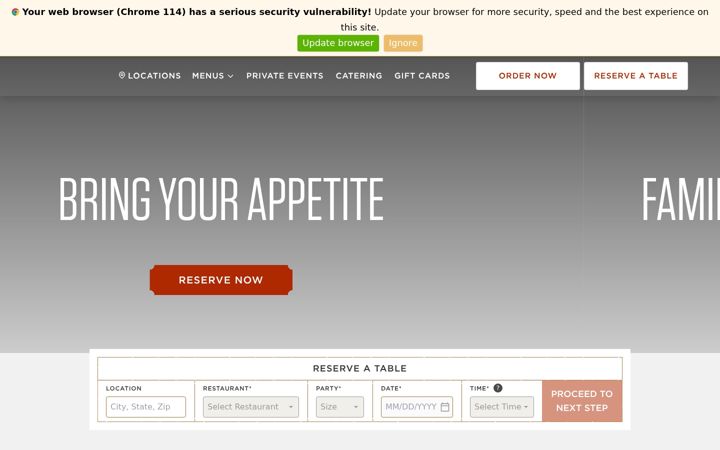 Screenshot of maggianos.com