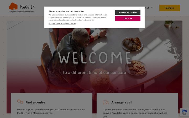 Screenshot of maggies.org