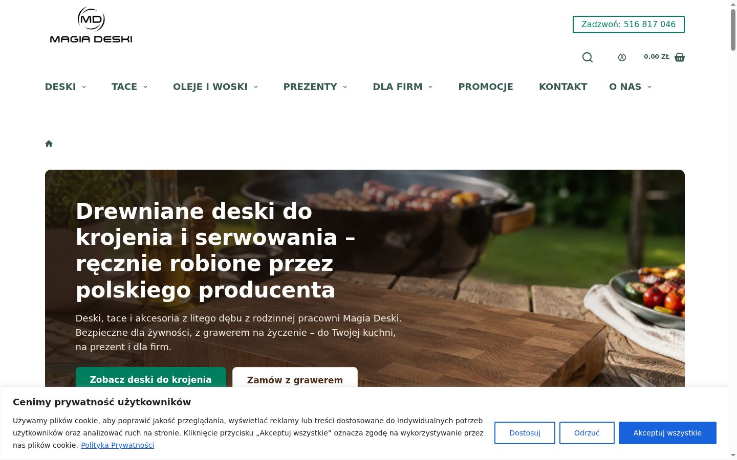 Captura de ecrã do banner de consentimento apresentado antes de qualquer interação