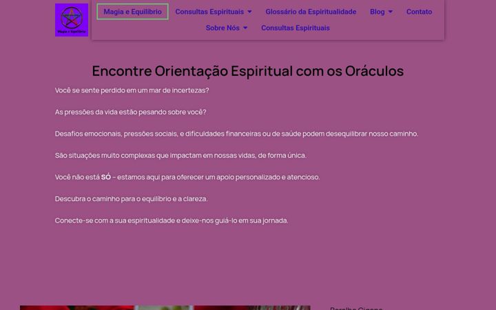 Screenshot of magiaeequilibrio.com.br