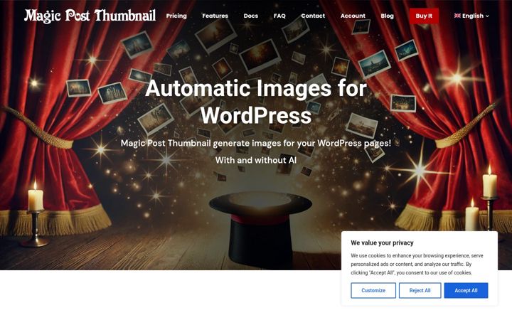 Screenshot of magic-post-thumbnail.com