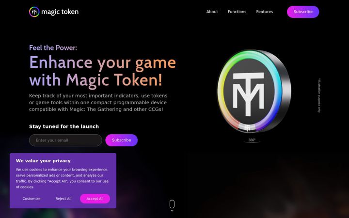 Screenshot of magic-tokens.com