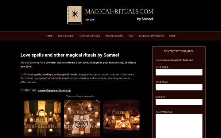 Screenshot of magical-rituals.com