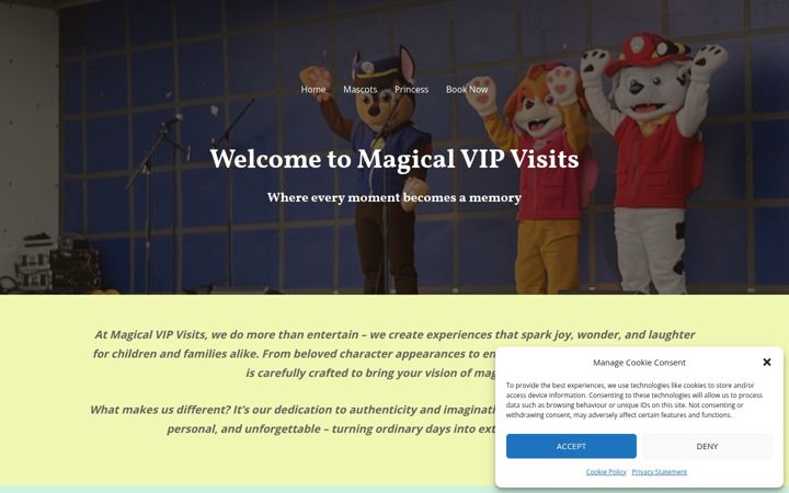 Screenshot of magicalvipvisits.com
