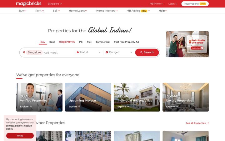 Screenshot του magicbricks.com