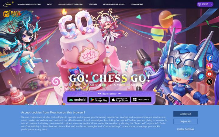 Screenshot of magicchessgogo.com