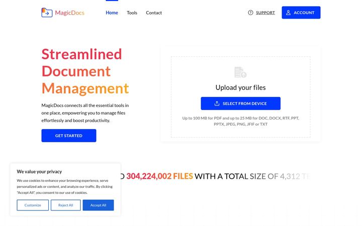 Screenshot of magicdocs.net