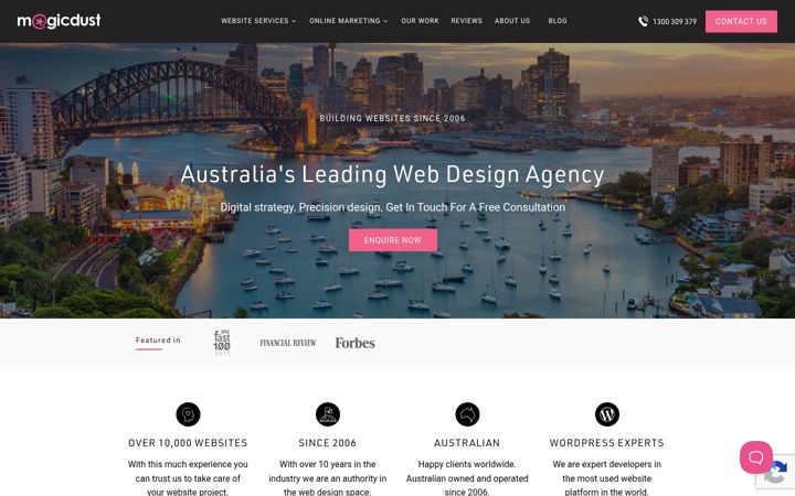 Screenshot of magicdust.com.au
