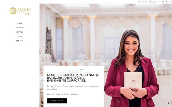 Posnetek zaslona magiceventsbyanto.ro