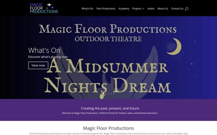 Screenshot of magicfloorproductions.co.uk