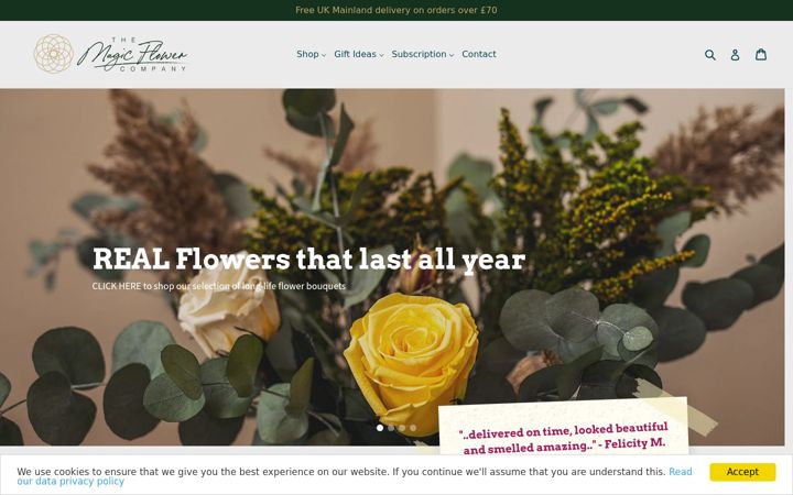 Screenshot of magicflowercompany.co.uk