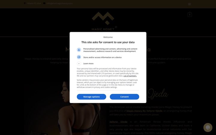 Screenshot of magichoneybyjailyne.com