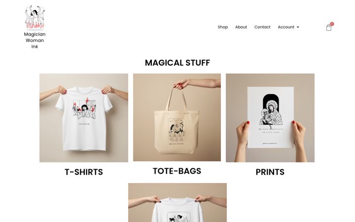 Screenshot of magicianwomanink.com