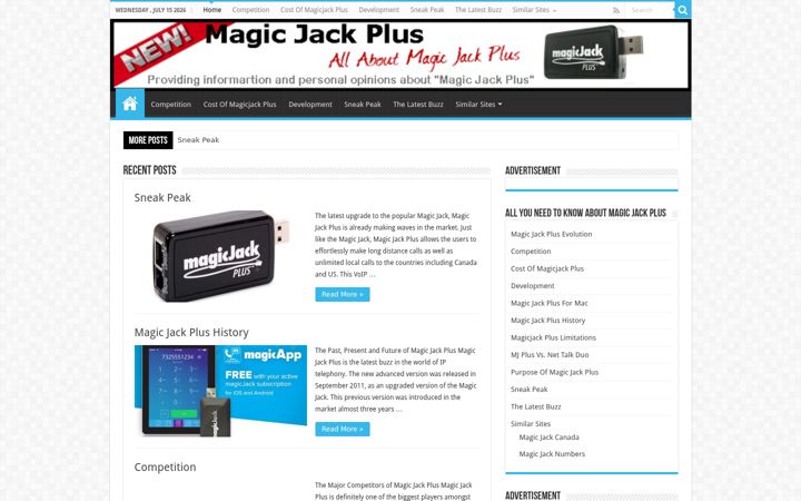 Skjermbilde av magicjackservice.com