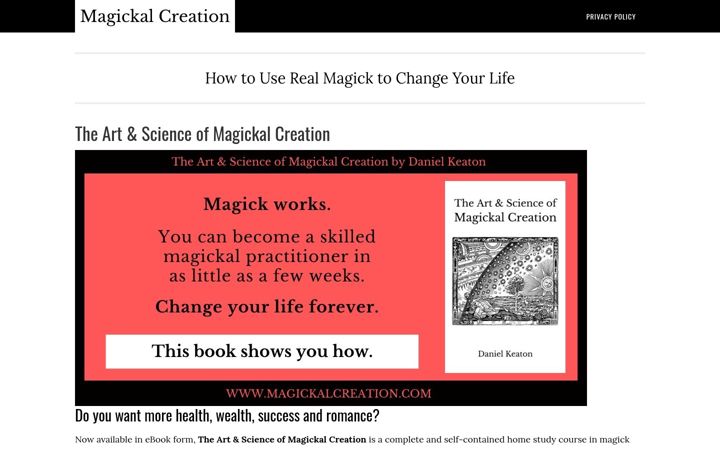 Screenshot of magickalcreation.com