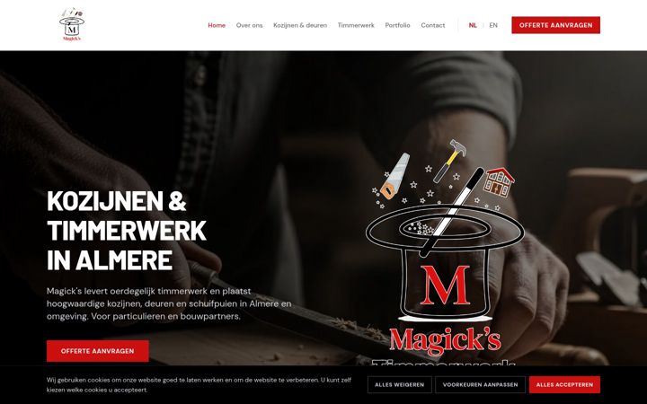 Screenshot of magicks.nl