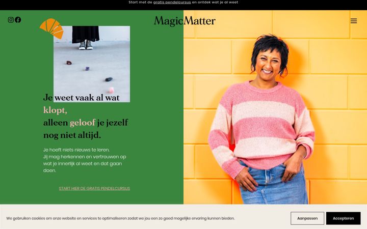Screenshot of magicmatter.nl