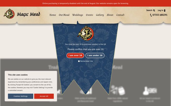 Screenshot of magicmead.co.uk