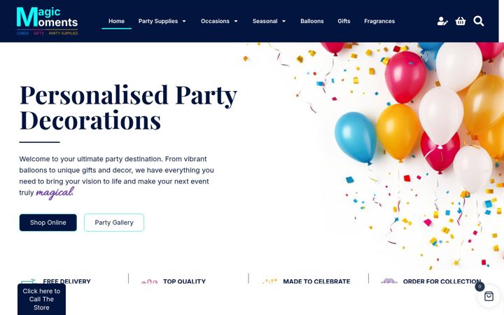 Screenshot of magicmomentsonline.co.uk