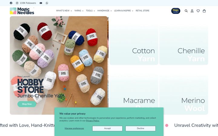 Screenshot of magicneedles.in