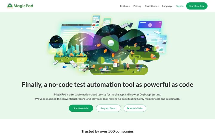 Screenshot of magicpod.com