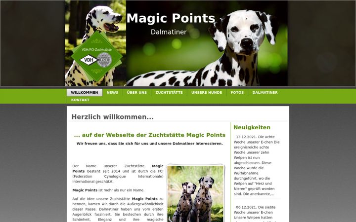 Screenshot of magicpoints-dalmatiner.de