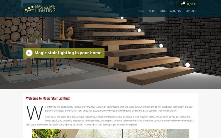 Screenshot of magicstairlighting.com
