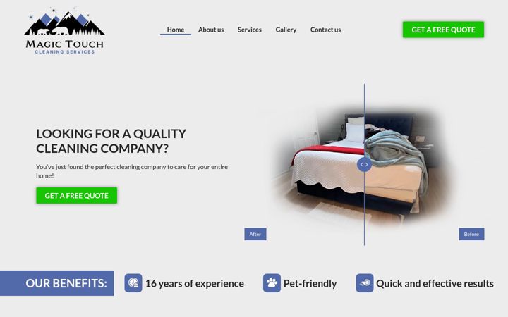 Screenshot of magictouchcleaningnh.com