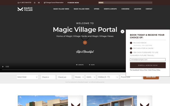 Screenshot of magicvillagevacationhomes.com