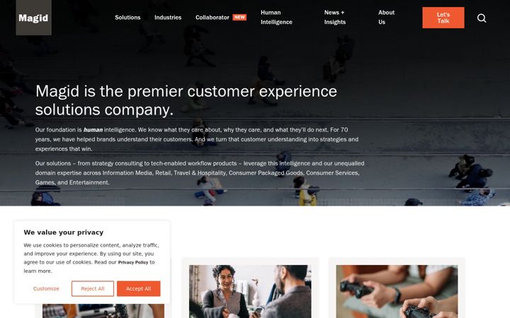 Screenshot of magid.com