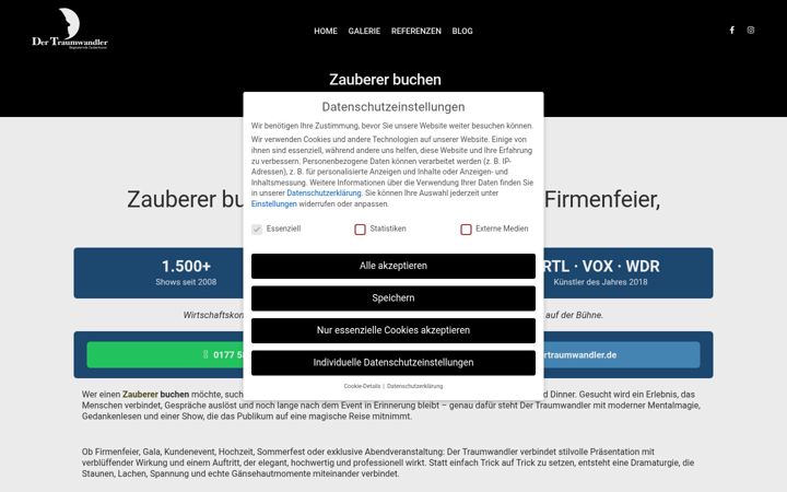 Screenshot of magie-des-traumwandlers.de