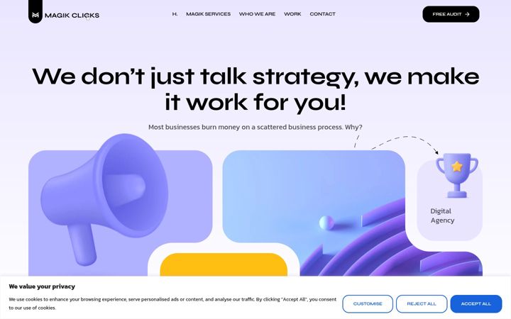 Screenshot of magikclicks.com