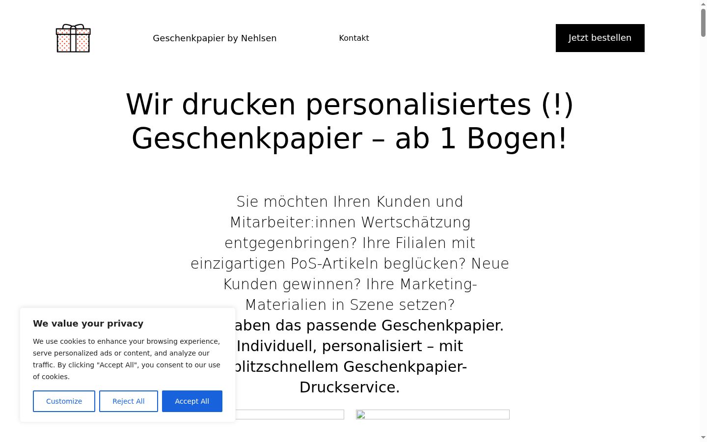Screenshot des Einwilligungsbanners vor jeglicher Interaktion