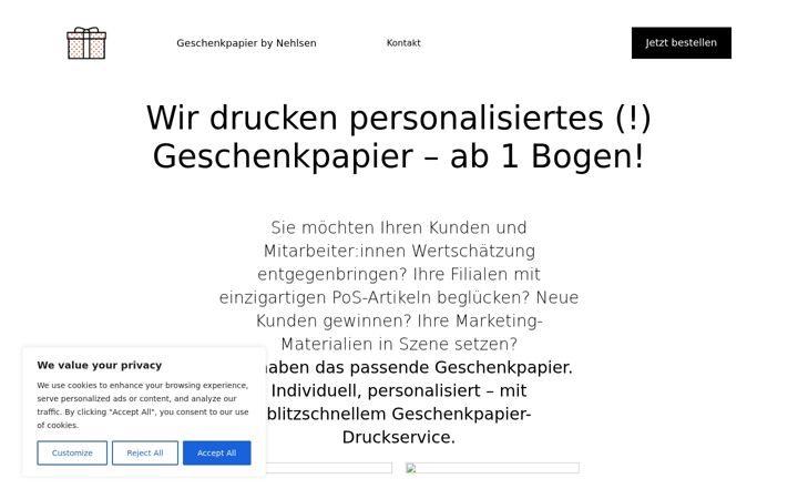 Screenshot of magischesgeschenkpapier.de