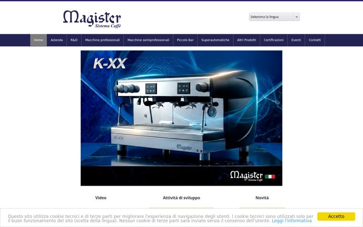 Screenshot of magistersistemacaffe.it