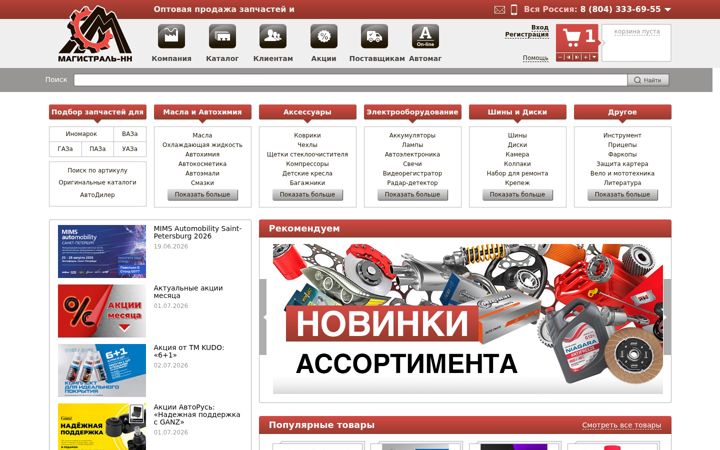 Zrzut ekranu magistral-nn.ru