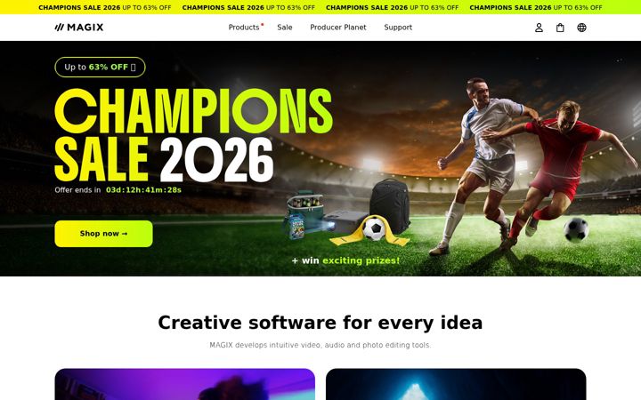 Ekrānuzņēmums no magix.com