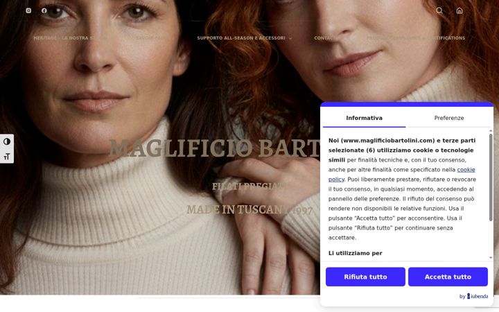 Screenshot of maglificiobartolini.com