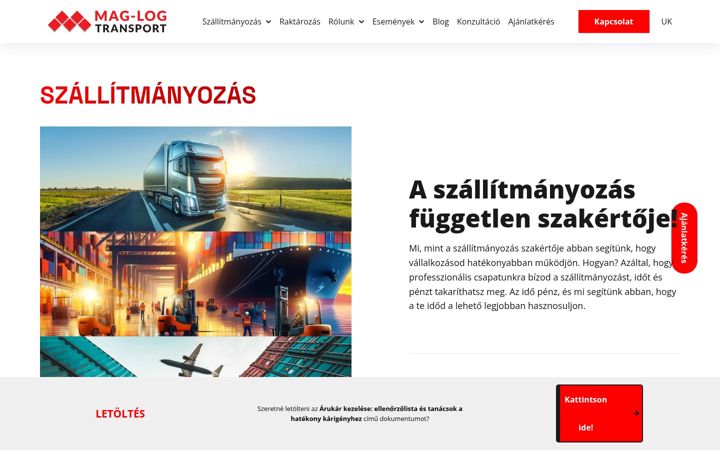 Screenshot von maglogtransport.hu