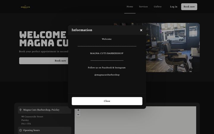 Screenshot of magnacutsbarbershop.com