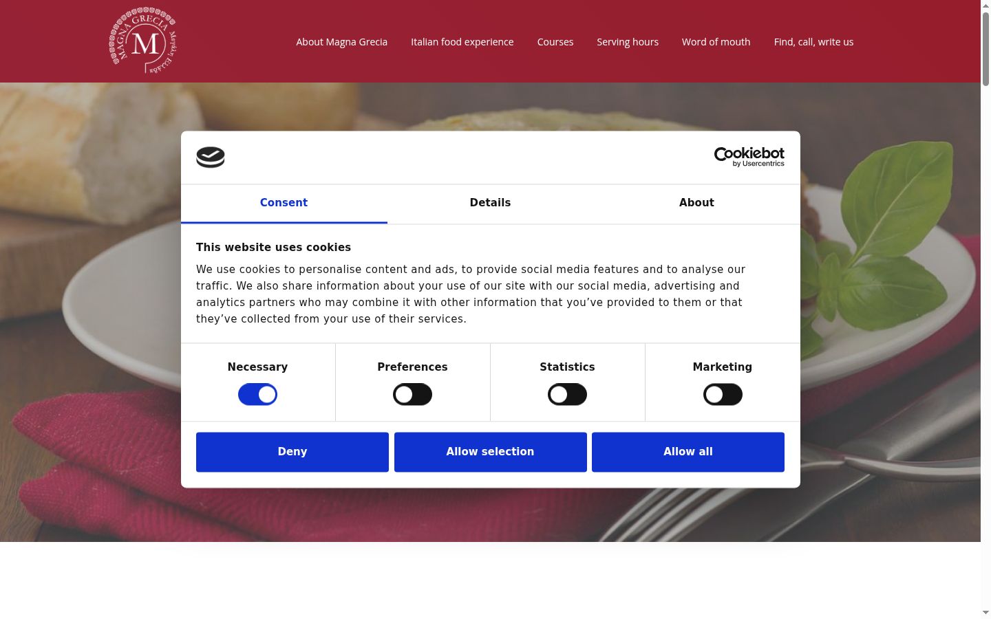 Screenshot tal-banner tal-kunsens muri qabel kwalunkwe interazzjoni