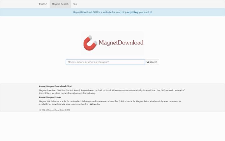 Ekrano kopija magnetdownload.com