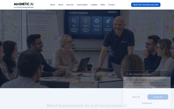 Screenshot of magneticai.co.uk