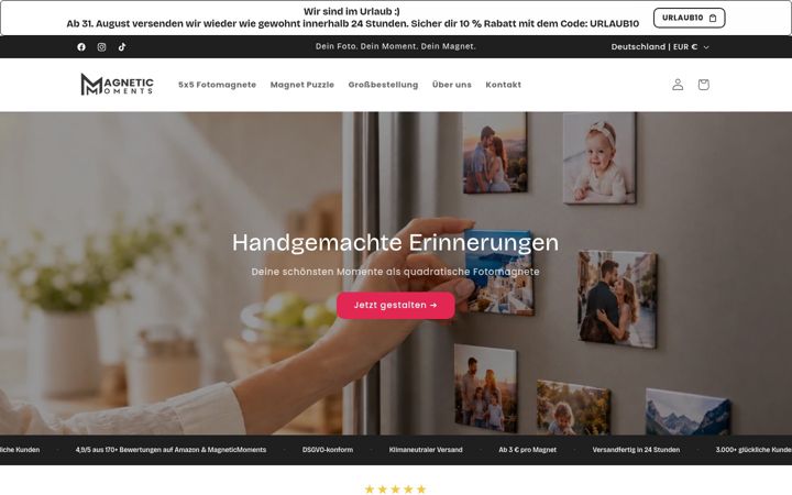 Screenshot of magneticmoments.de