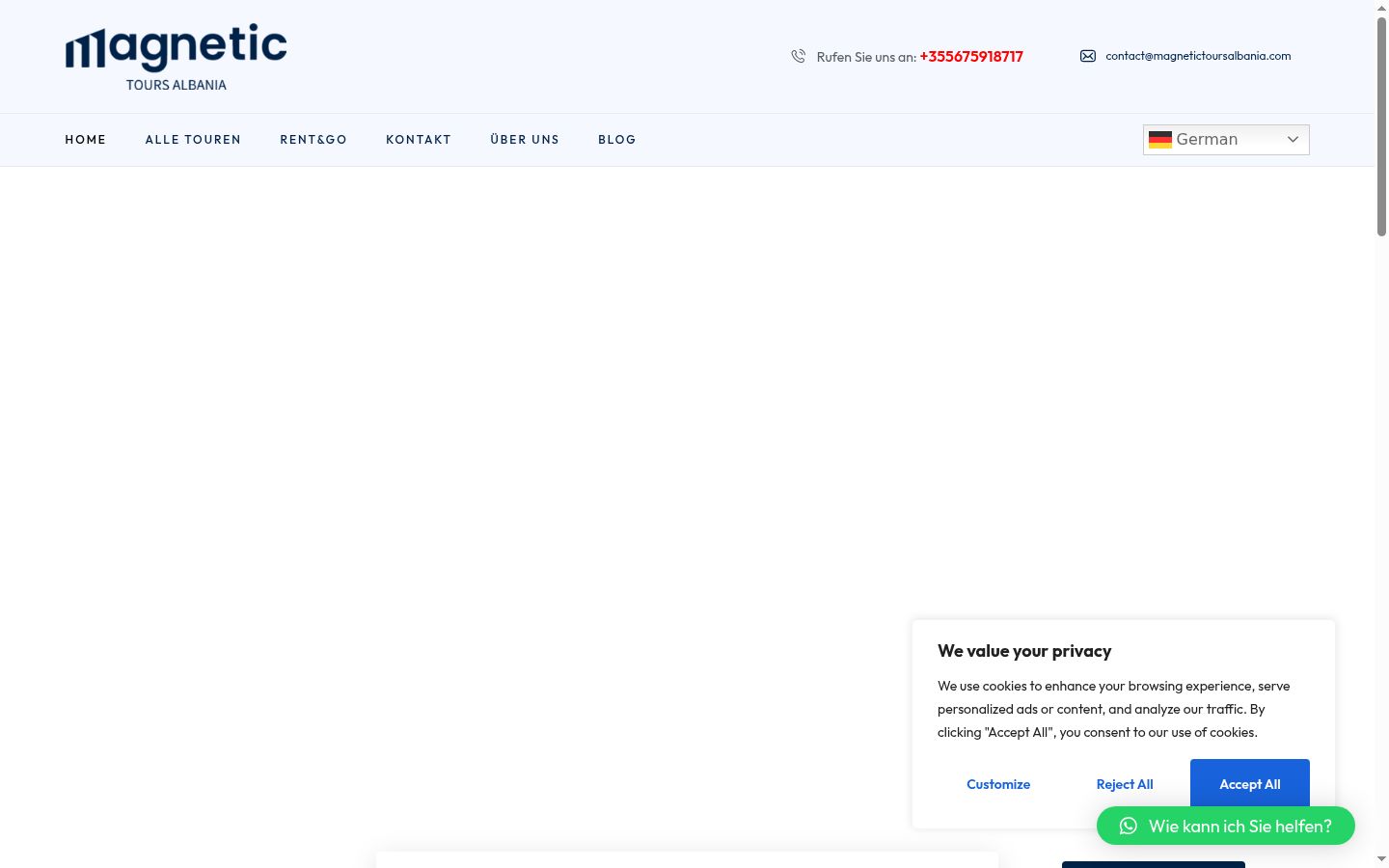 Capture d'écran de la bannière de consentement affichée avant toute interaction