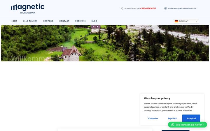 Screenshot of magnetictoursalbania.com