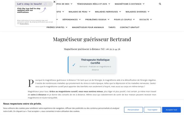 Screenshot of magnetiseur-bertrand-guerisseur.fr