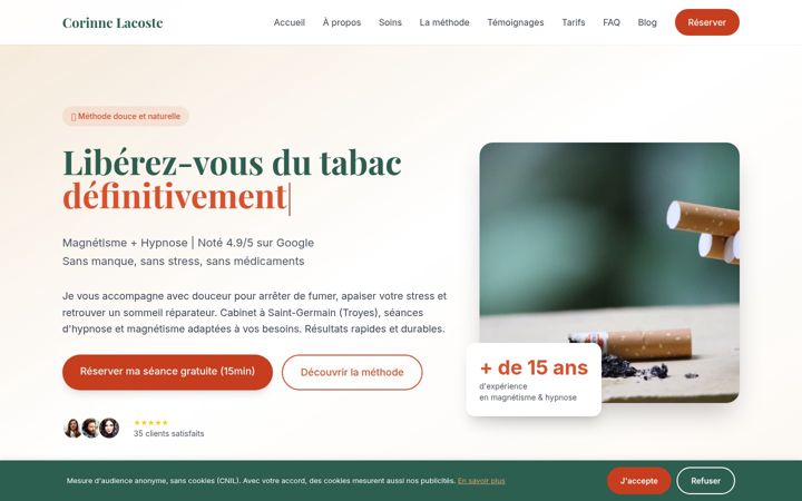 Screenshot of magnetiseuse-lacoste-corinne.fr